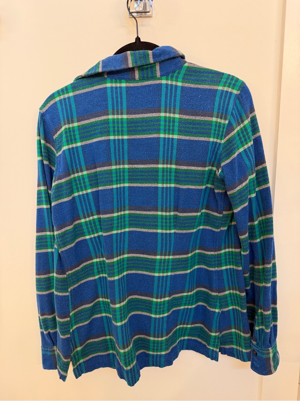 Patagonia Blue and Green Plaid Women's Cardigan